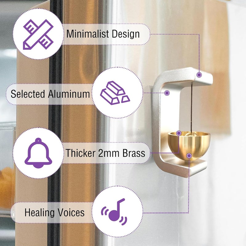 Cizenal Shopkeepers Bell for Door Opening, Door Chime for Business When Entering, Easy to Install Magnetic Doorbell, Unique Business Decorations and Entrance Hanging Decorations- Creative Gift (Silver) - Image 5